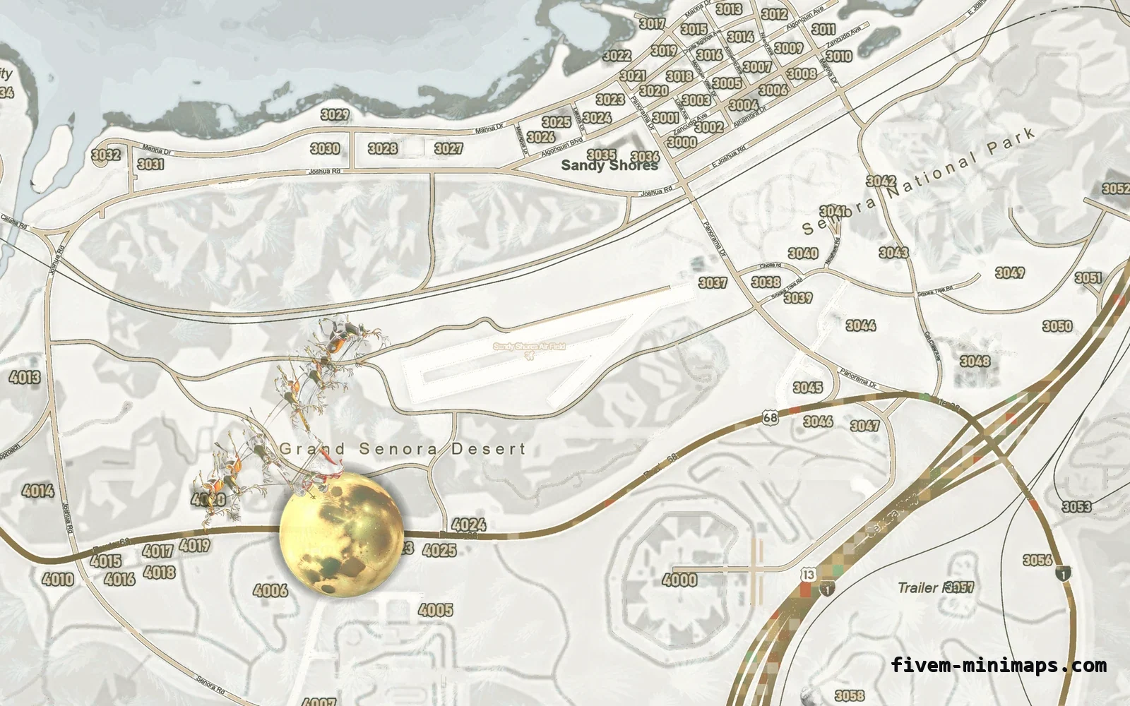 Christmas White Christmas minimap for FiveM, sandy shores