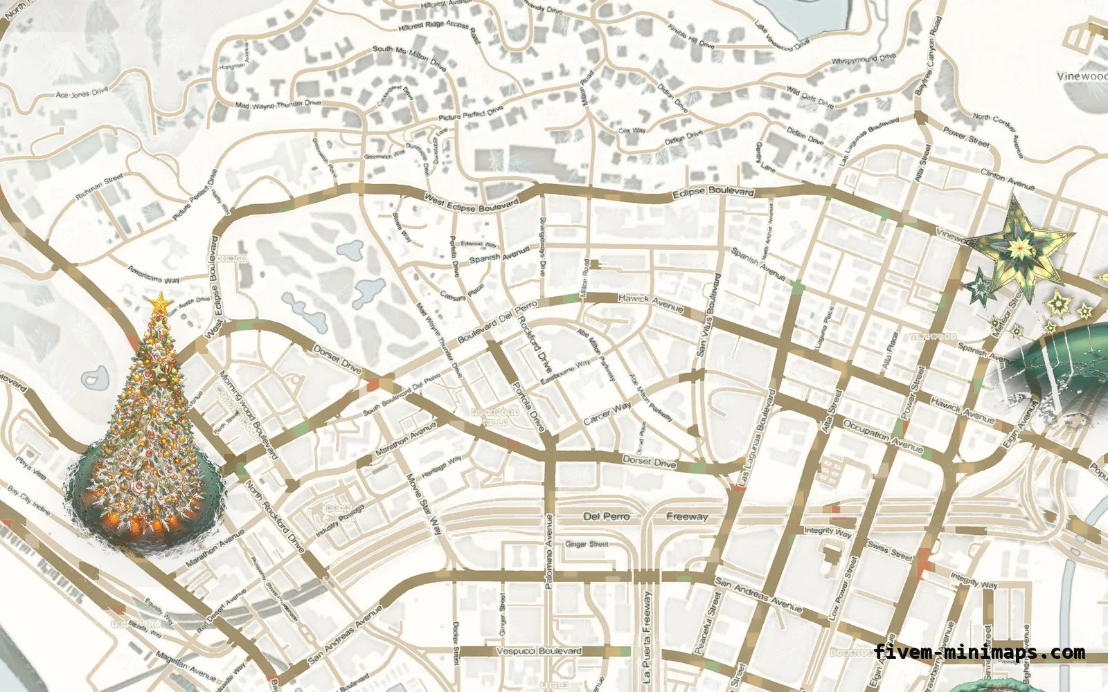 Christmas White Christmas minimap for FiveM, los santos