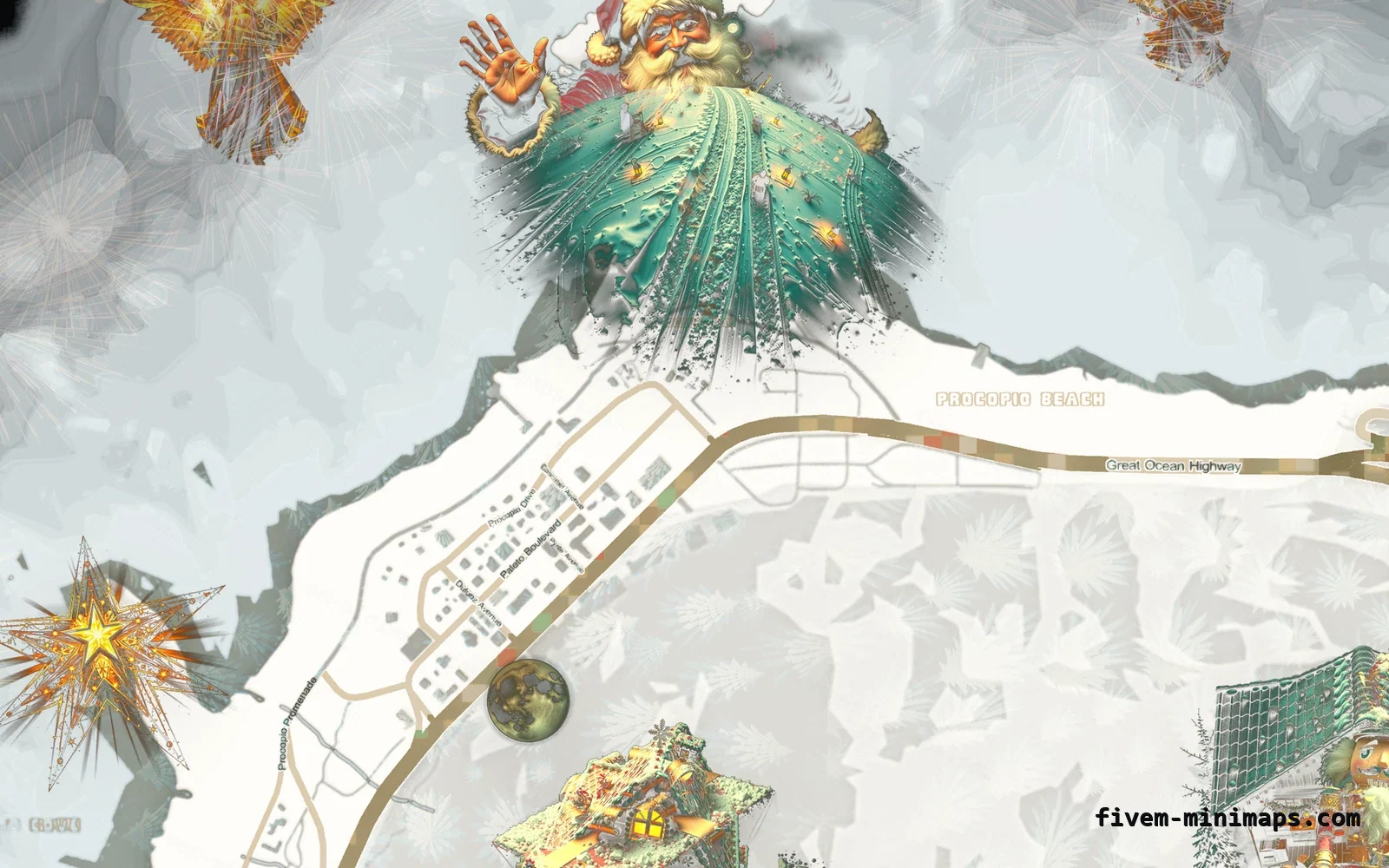 Christmas White Christmas minimap for FiveM, paleto bay