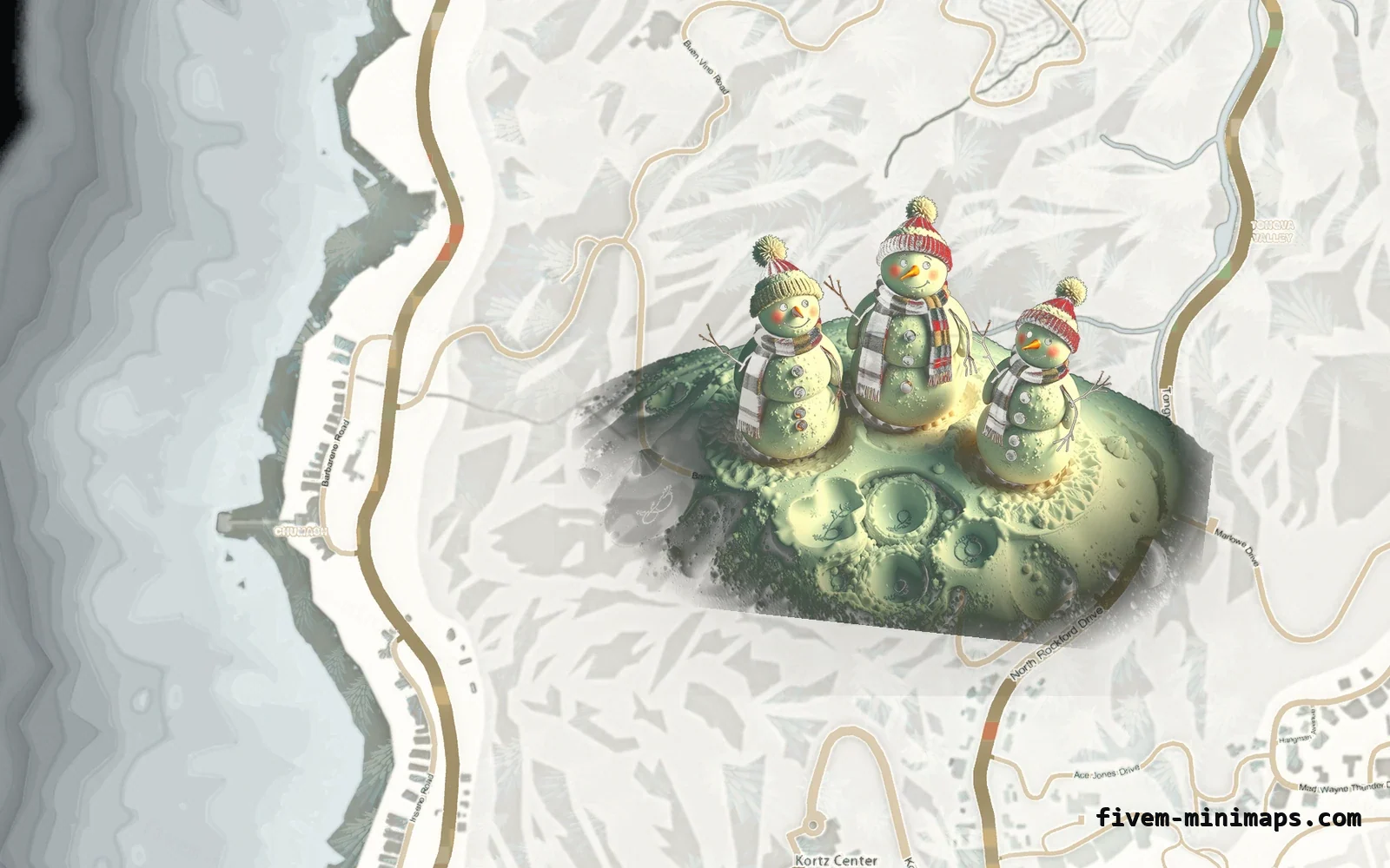 Christmas White Christmas minimap for FiveM, the west coast
