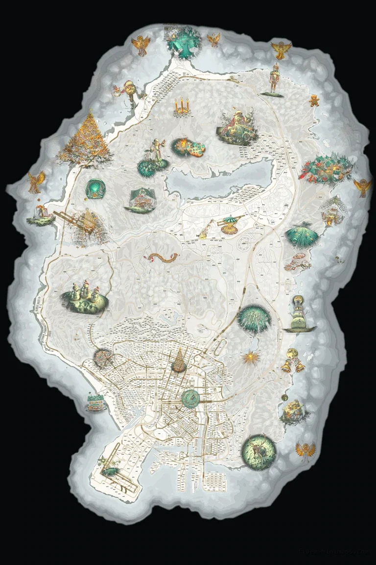 Christmas White FiveM Christmas minimap, the whole map
