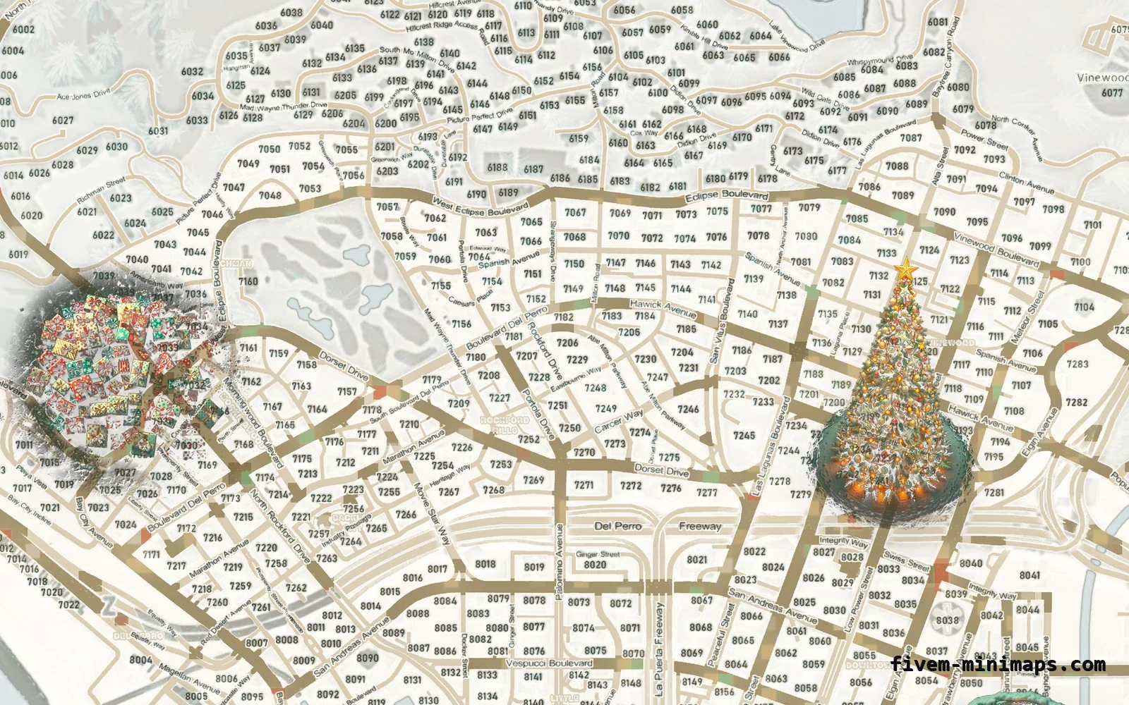 Christmas White Christmas minimap for FiveM, los santos