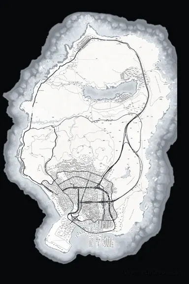 White ALABASTER FiveM minimap for GTA V — google style — showing the whole San Andreas map