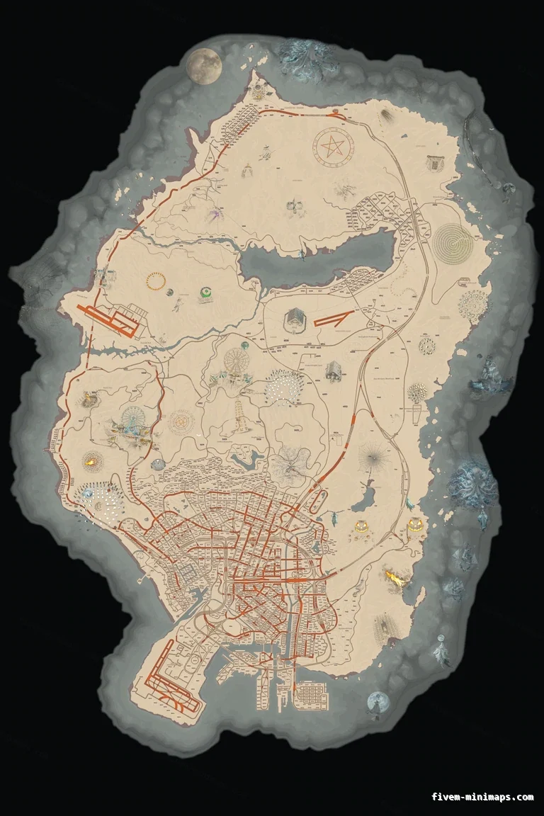Halloween White FiveM Halloween minimap, the whole map