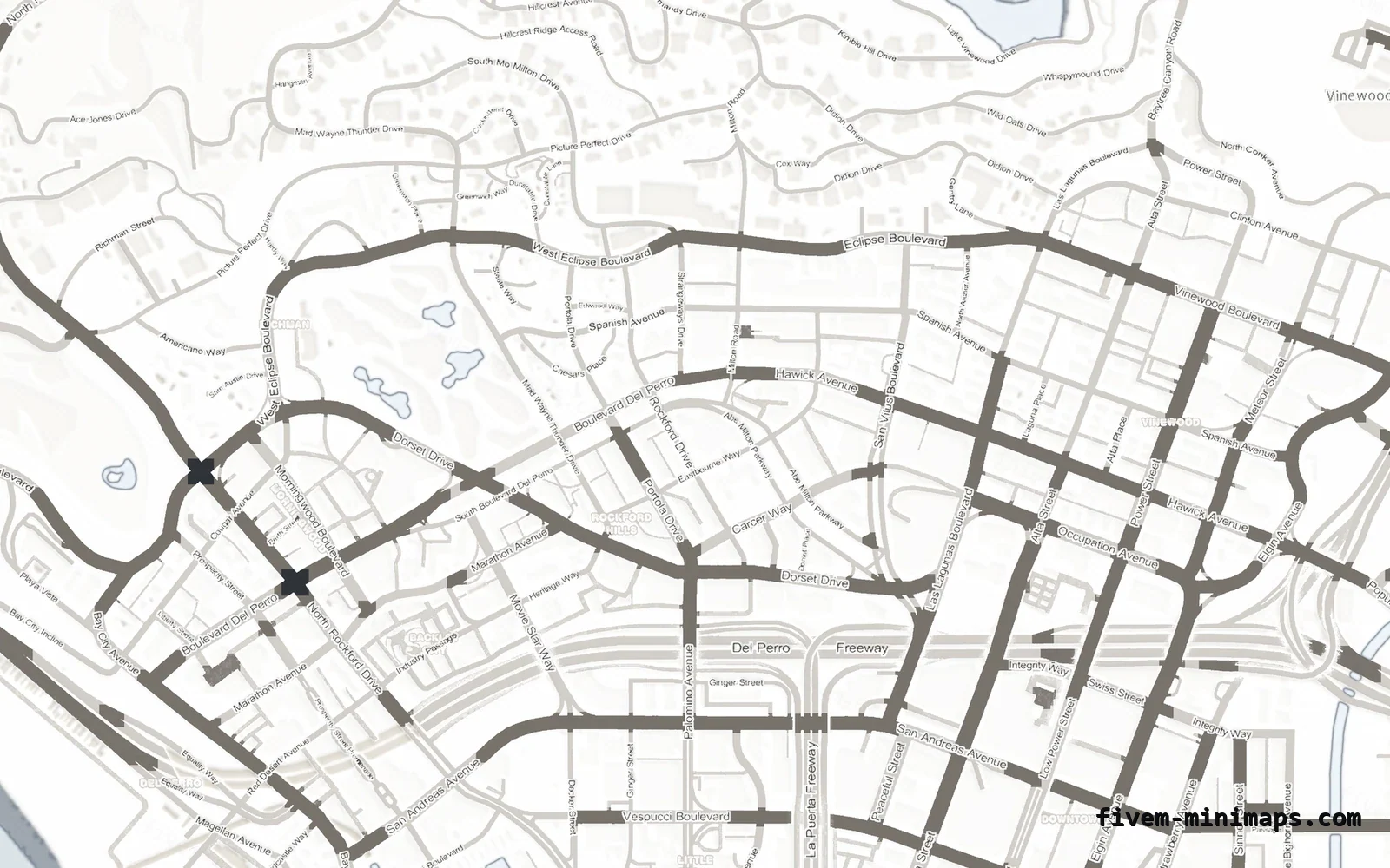 White minimap on the without postal codes base map