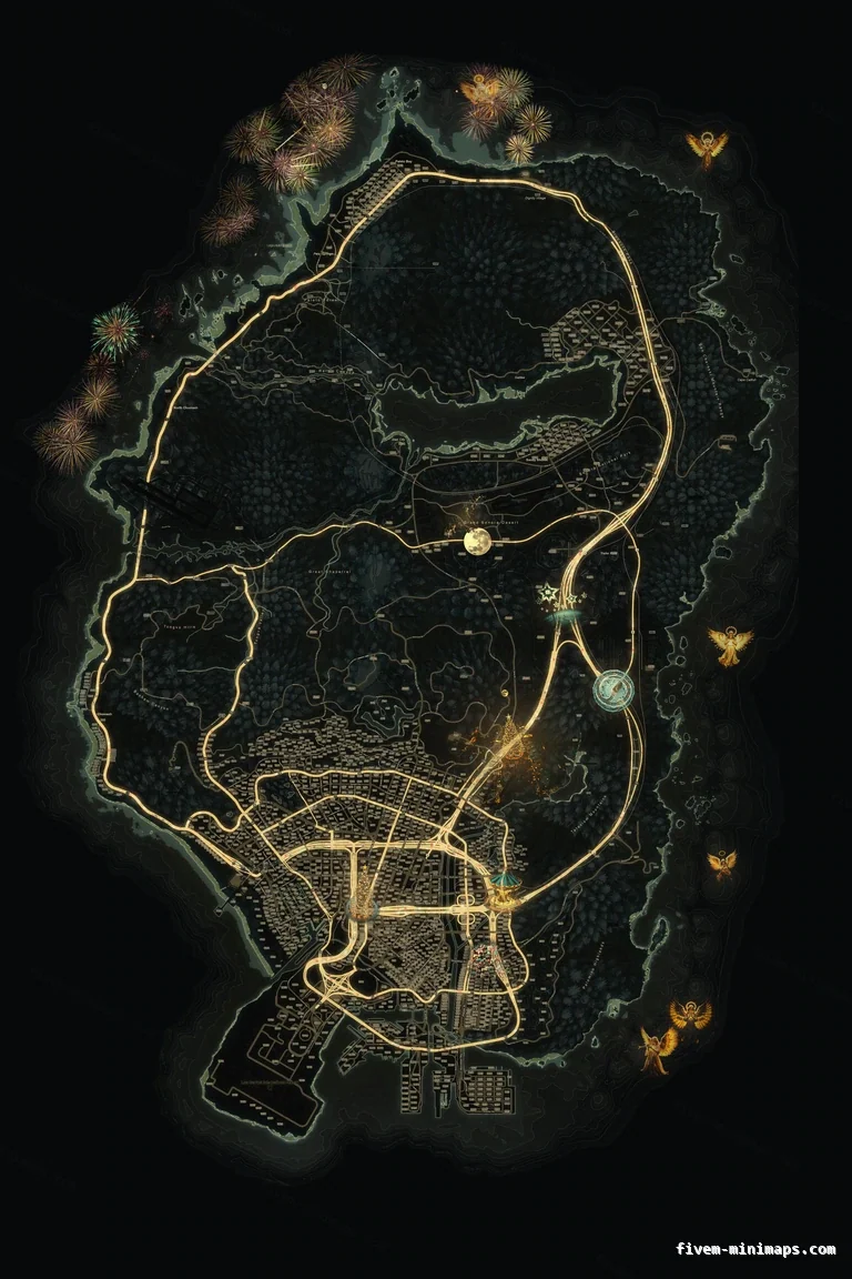 Christmas Yellow FiveM Christmas minimap, the whole map