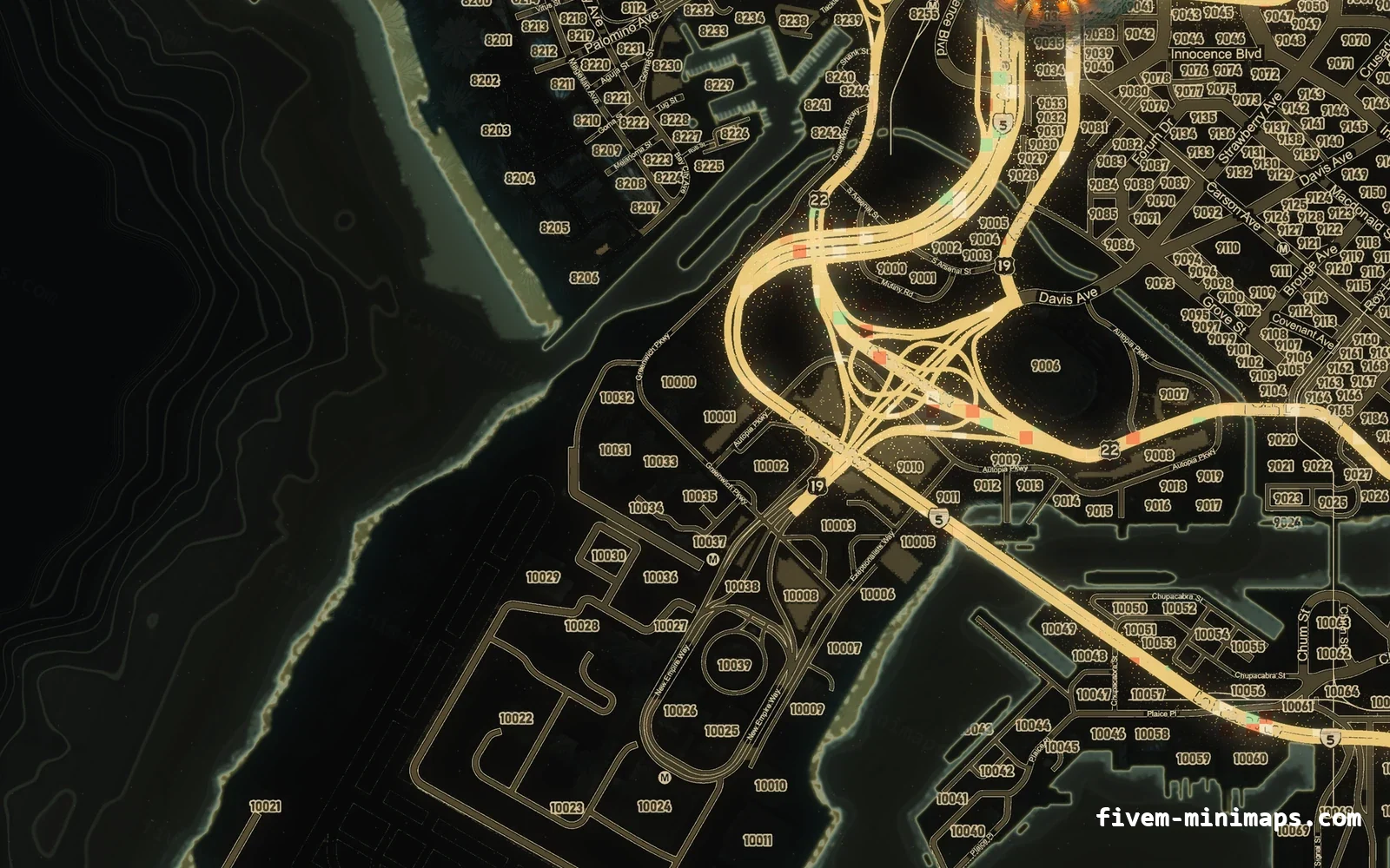 Christmas Yellow Christmas minimap for FiveM, the harbour