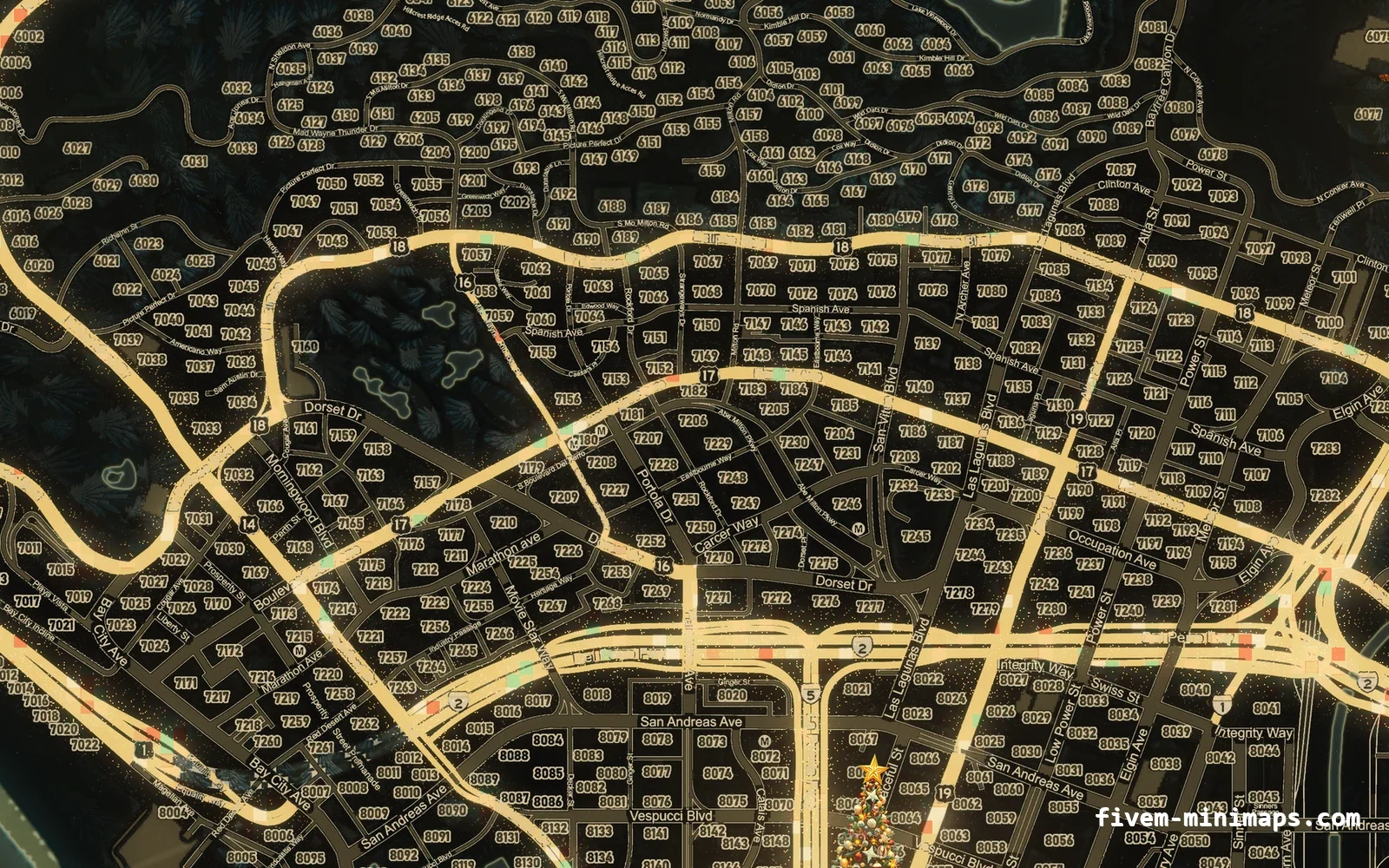 Christmas Yellow Christmas minimap for FiveM, los santos