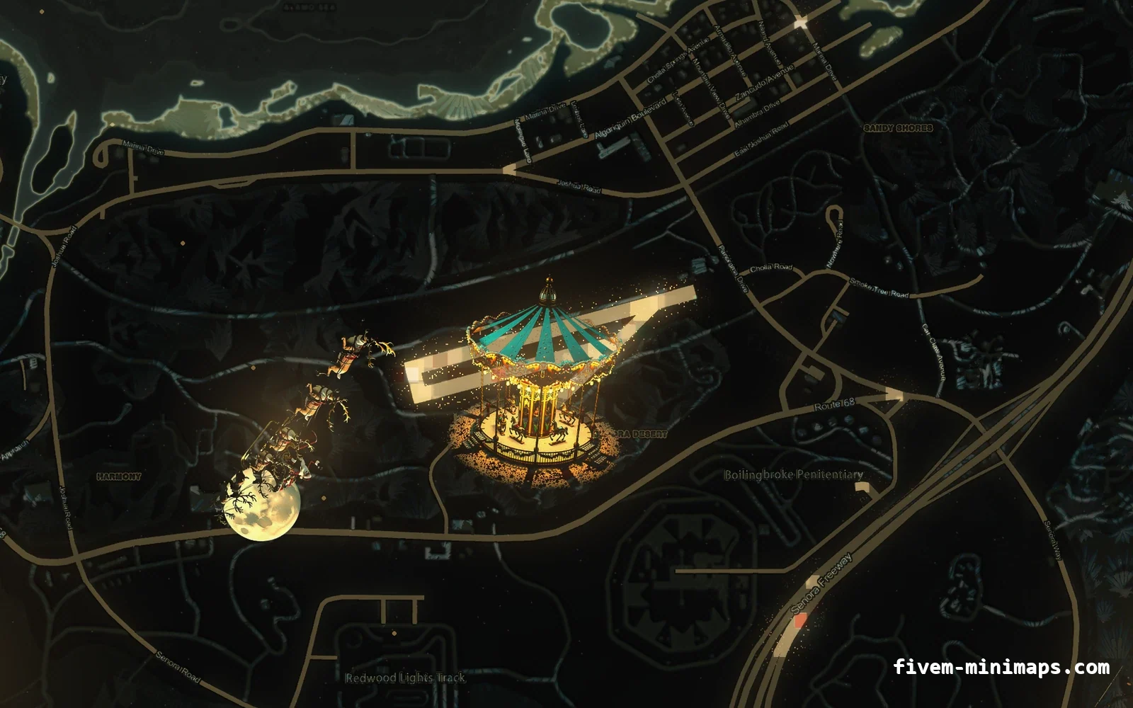 Christmas Yellow Christmas minimap for FiveM, sandy shores