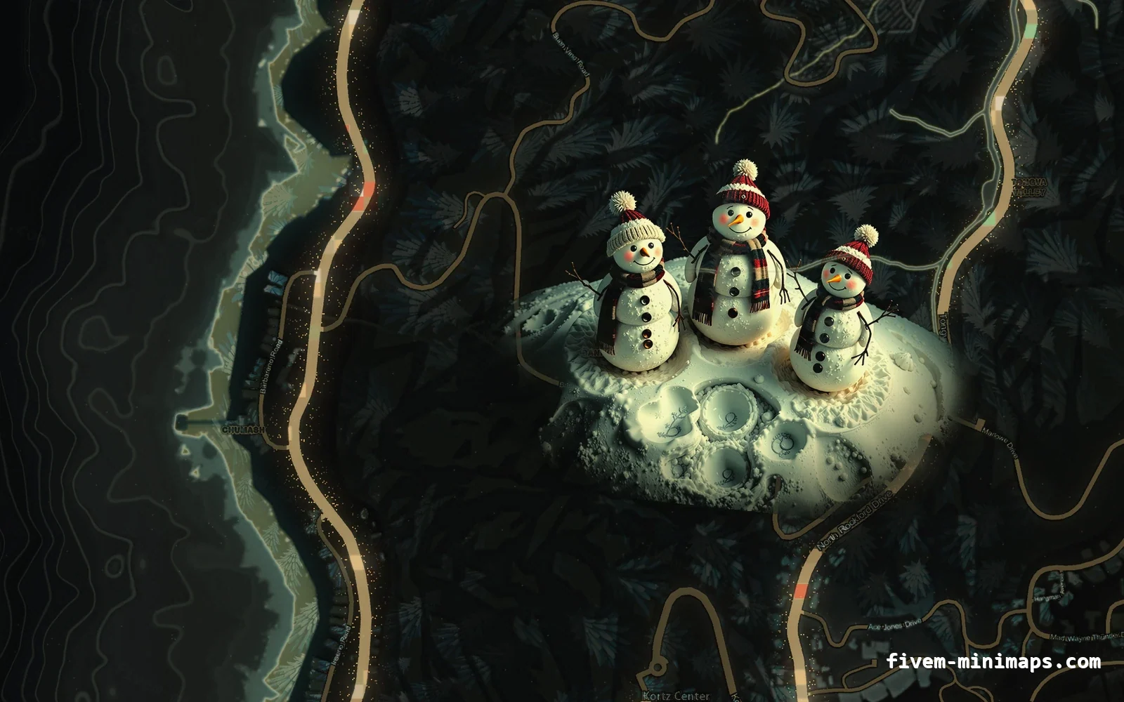 Christmas Yellow Christmas minimap for FiveM, the west coast