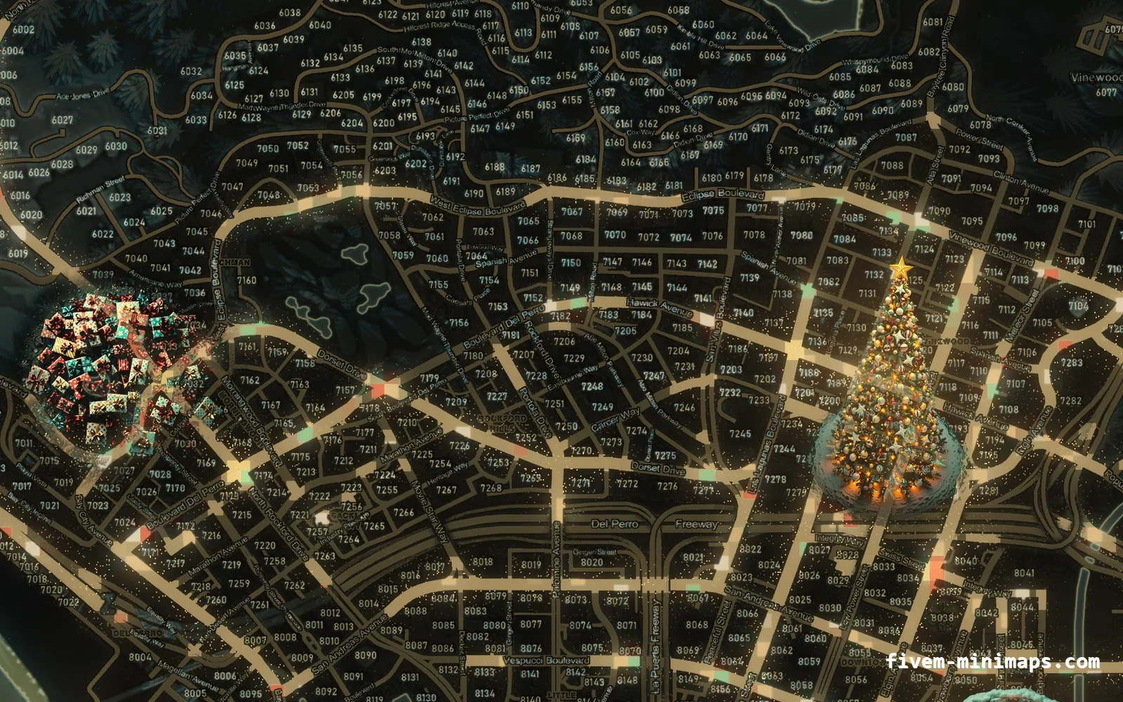 Christmas Yellow Christmas minimap for FiveM, los santos