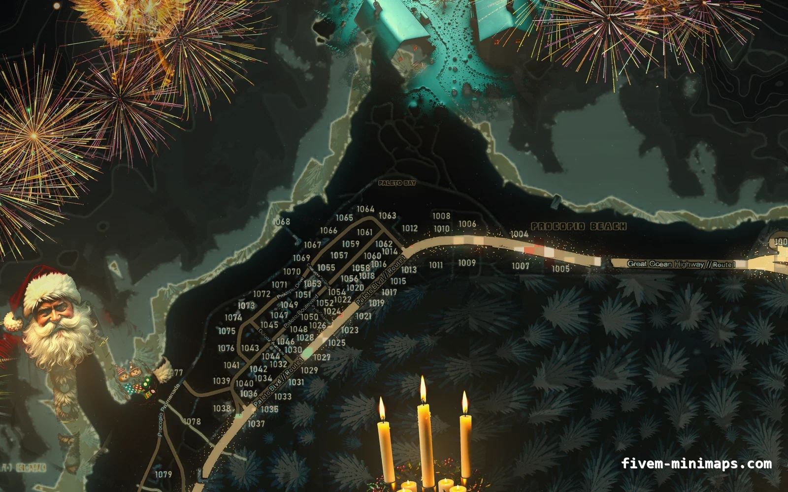 Christmas Yellow Christmas minimap for FiveM, paleto bay