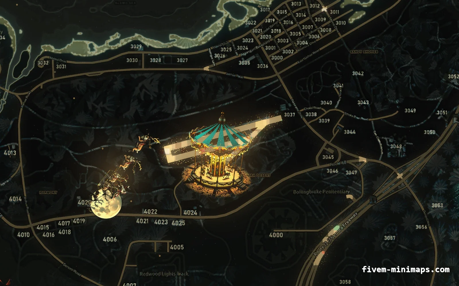 Christmas Yellow Christmas minimap for FiveM, sandy shores