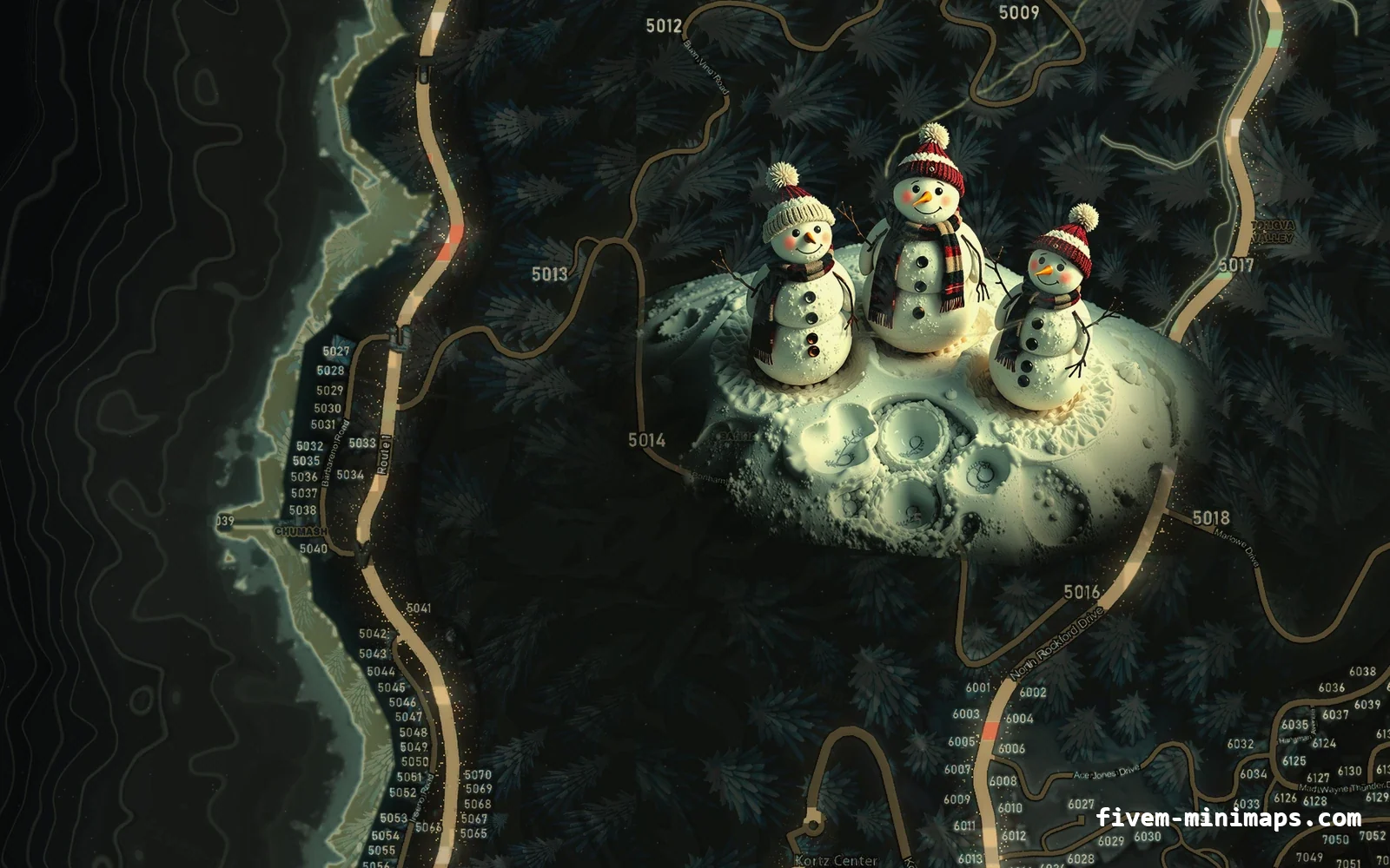 Christmas Yellow Christmas minimap for FiveM, the west coast