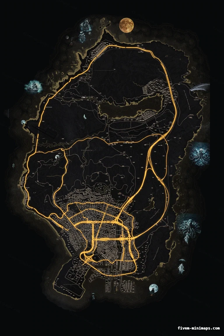 Halloween Yellow FiveM Halloween minimap, the whole map