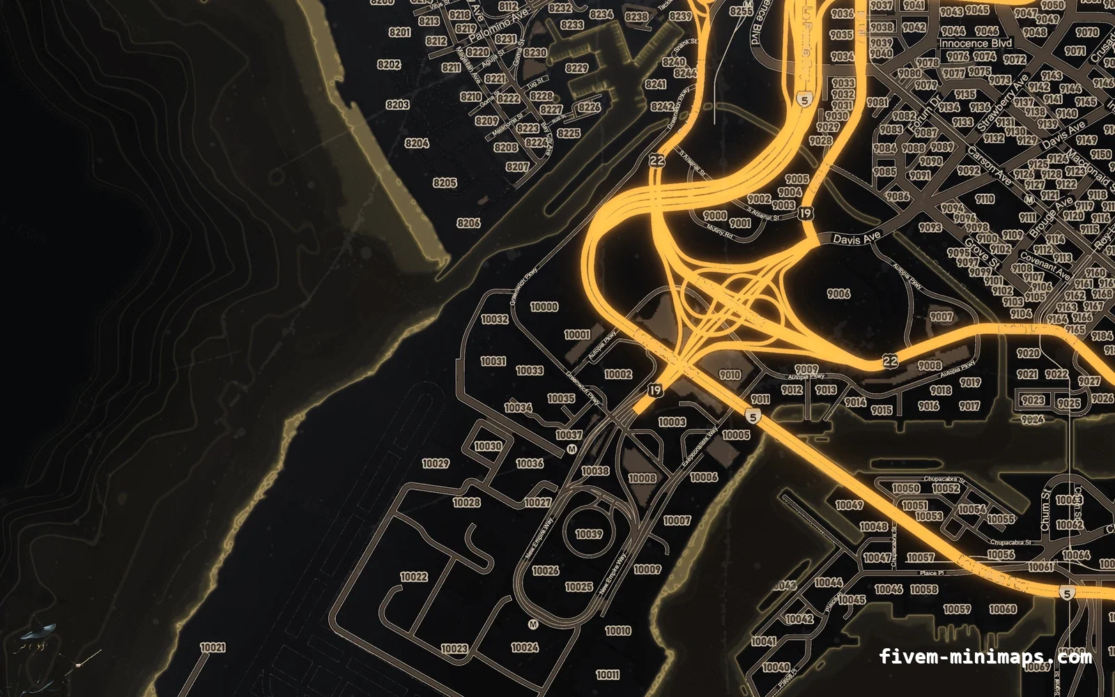 Halloween Yellow Halloween minimap for FiveM, the harbour