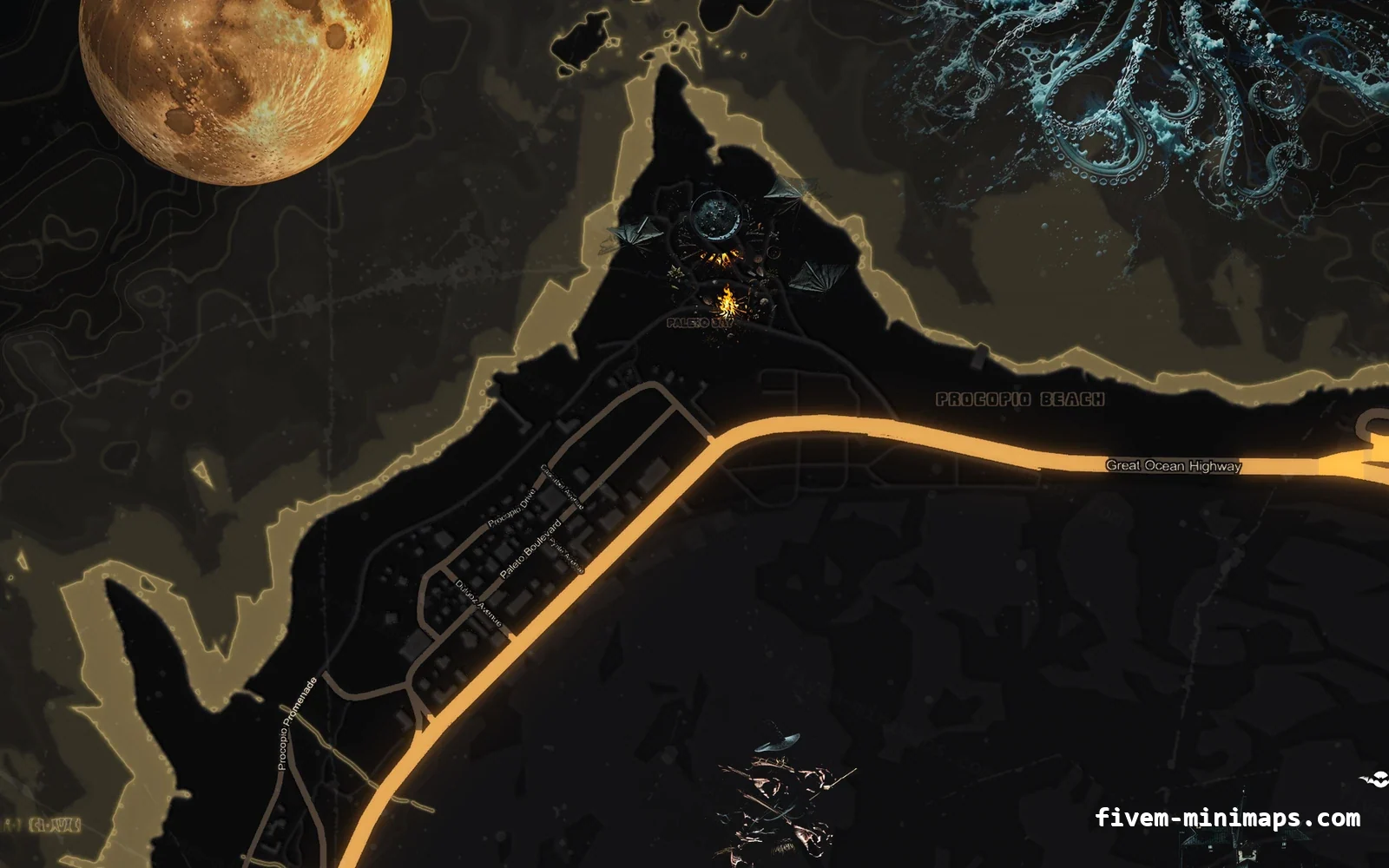 Halloween Yellow Halloween minimap for FiveM, paleto bay