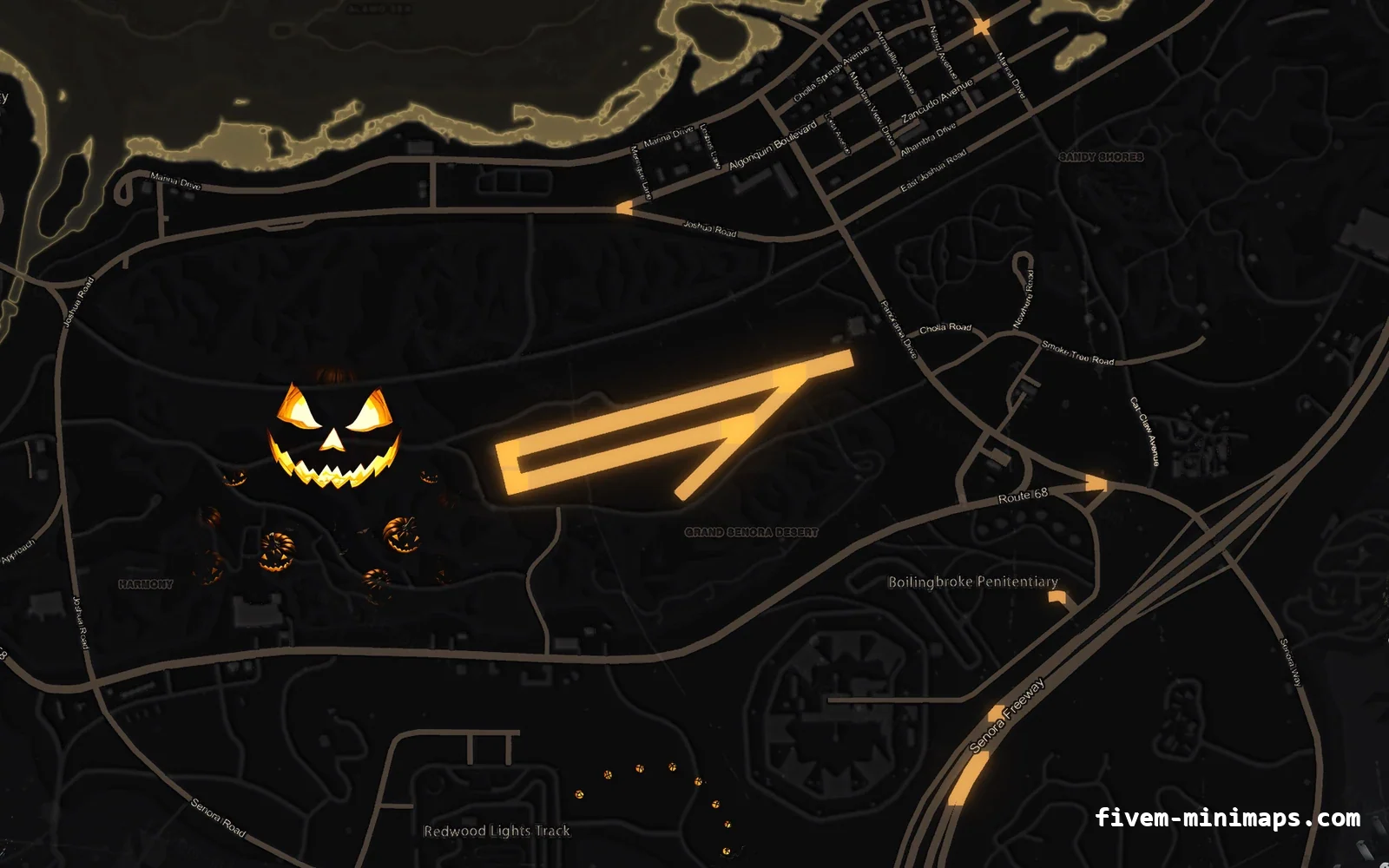 Halloween Yellow Halloween minimap for FiveM, sandy shores