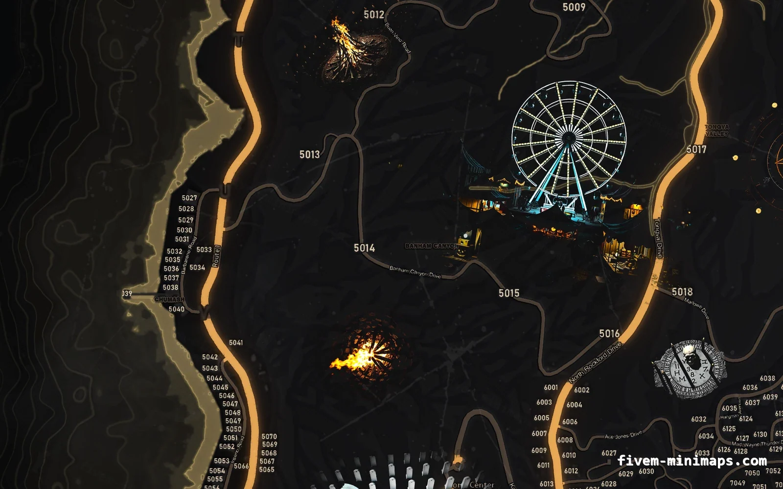 Halloween Yellow Halloween minimap for FiveM, the west coast