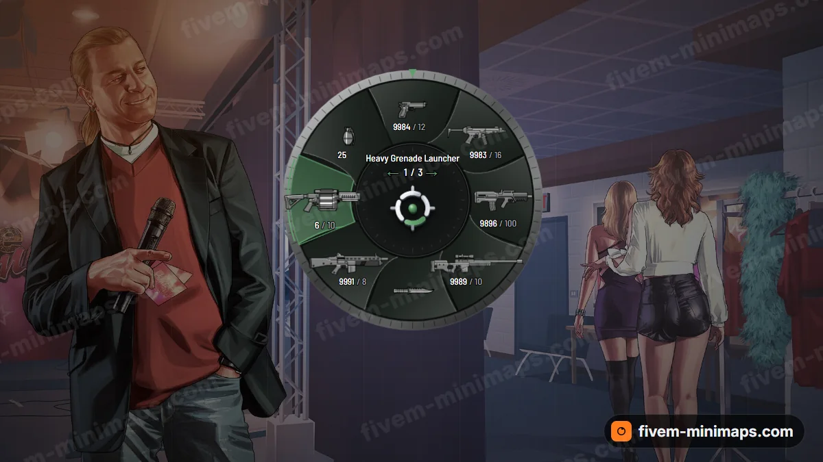 Aperture weapon wheel in the Optic green palette
