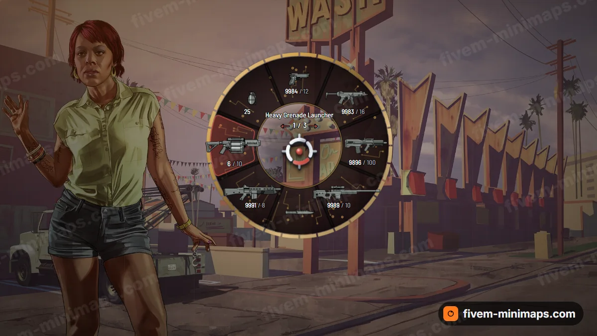 Board weapon wheel in the Red mask palette