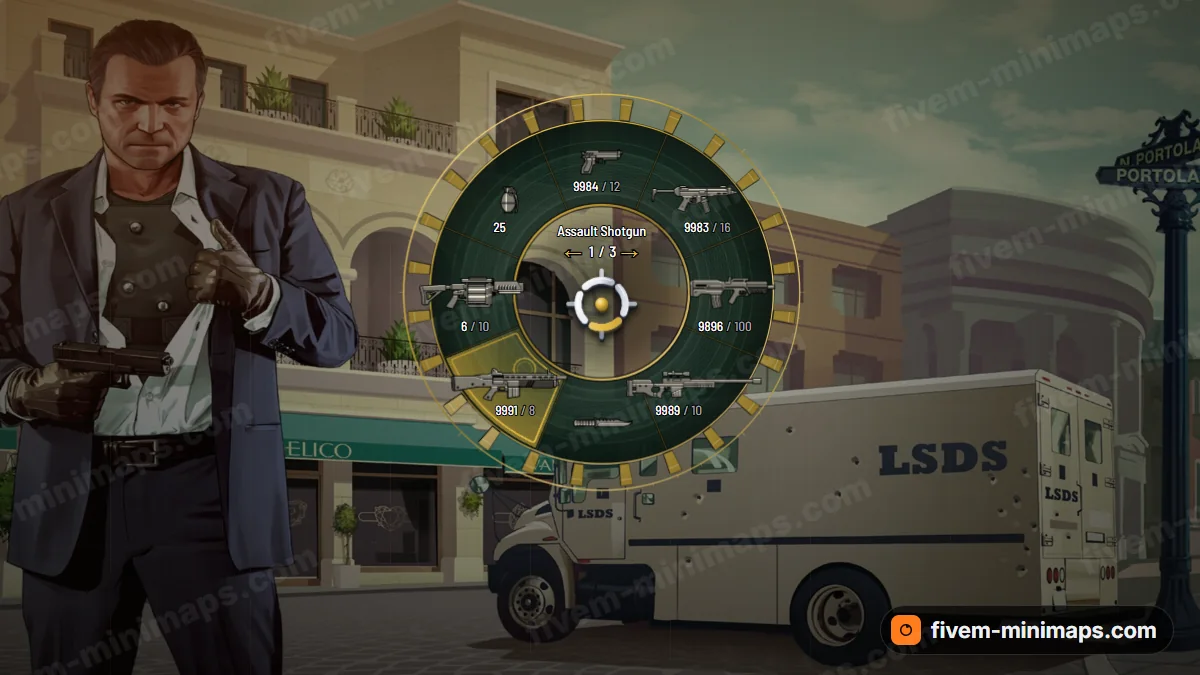 Bullion weapon wheel in the Vault green palette
