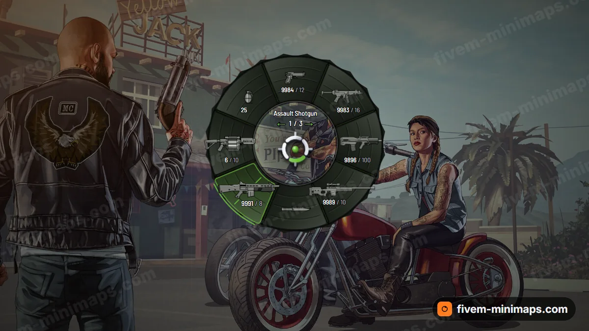 Carapace weapon wheel in the Chitin palette