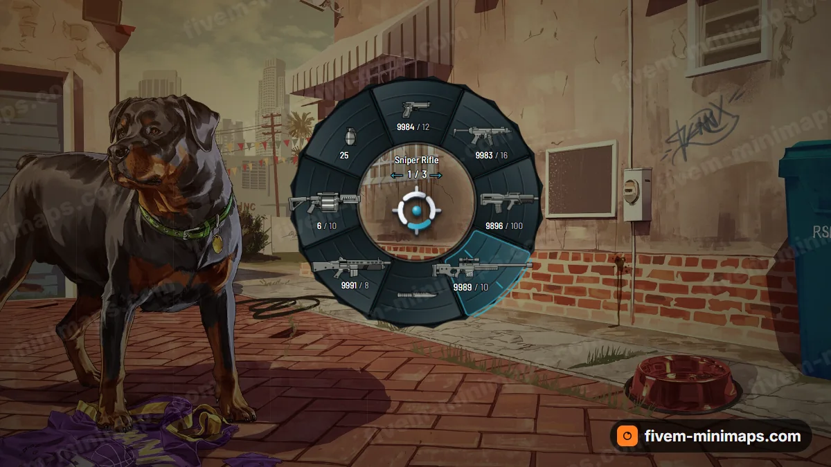 Carapace weapon wheel in the Deep sea palette