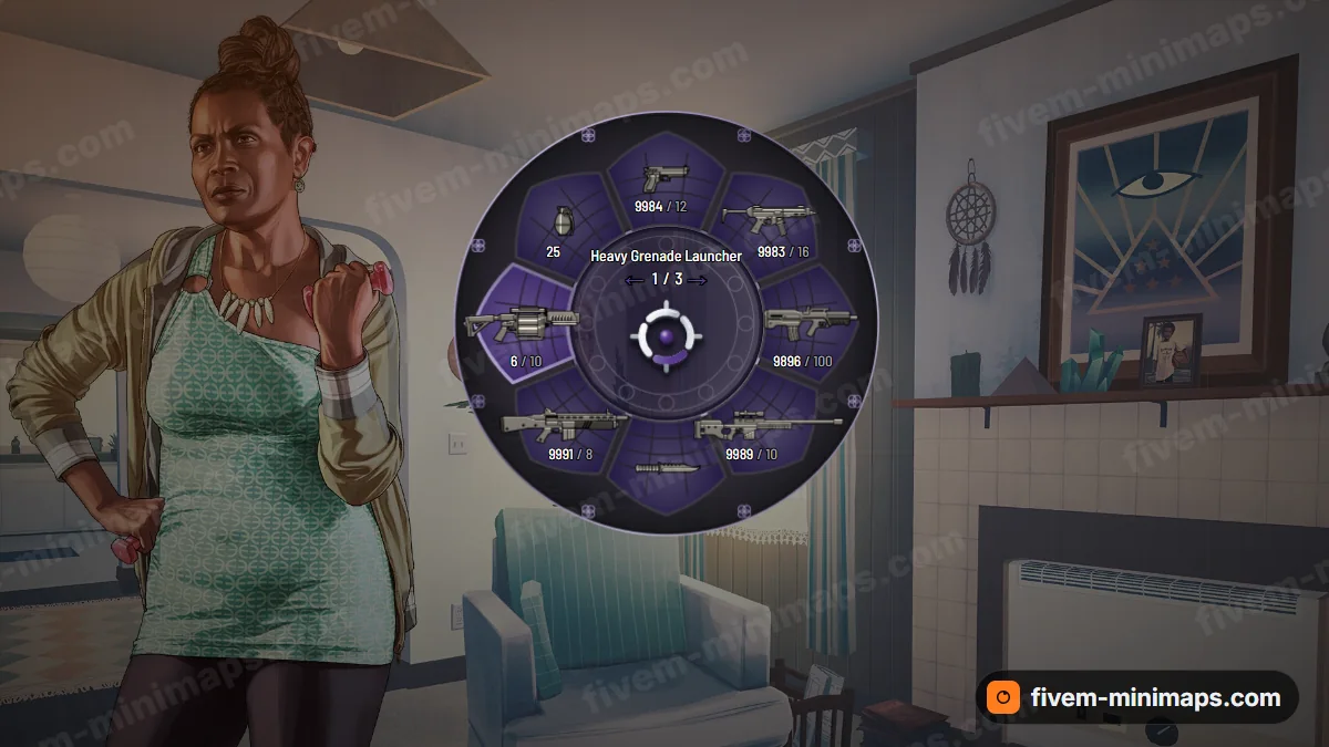 Cathedral weapon wheel in the Violet crypt palette