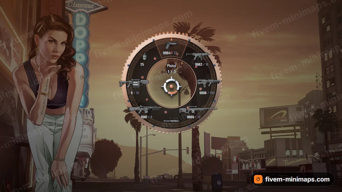Chrono weapon wheel in the Rose gold palette