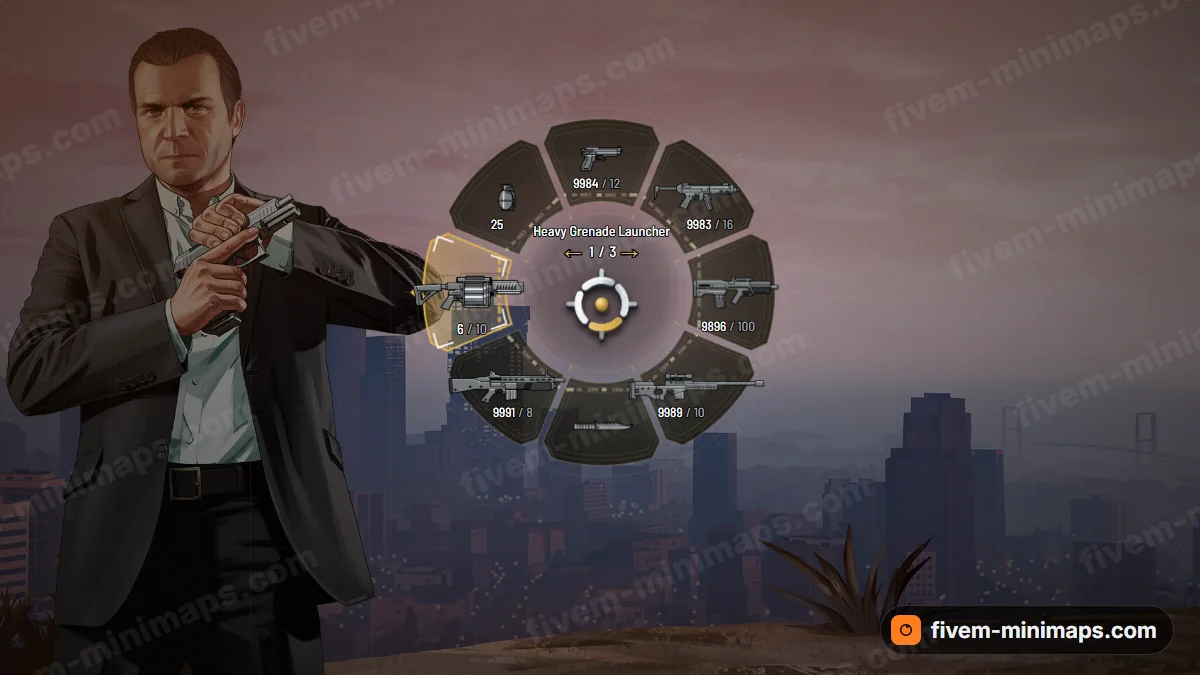 Command weapon wheel in the Gold command palette