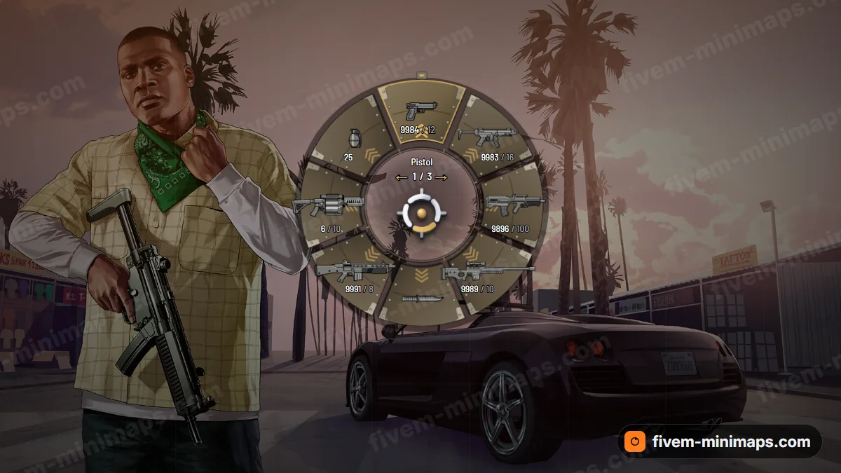 Crate weapon wheel in the Desert tan palette