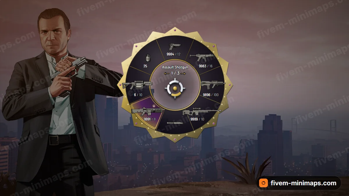 Crown weapon wheel in the Regalia palette