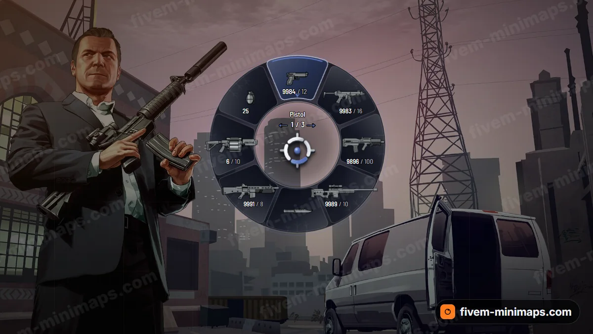 Cryo weapon wheel in the Deep freeze palette