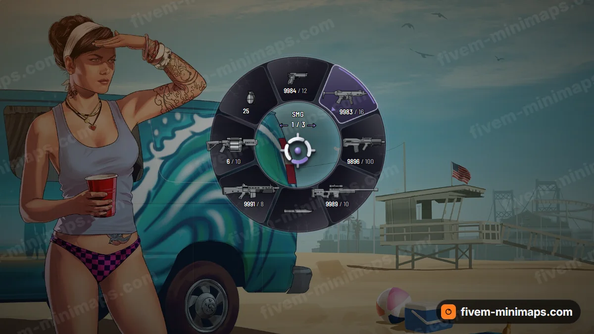 Cryo weapon wheel in the Nightfrost palette