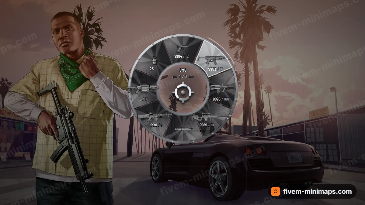Diamond weapon wheel in the Black diamond palette