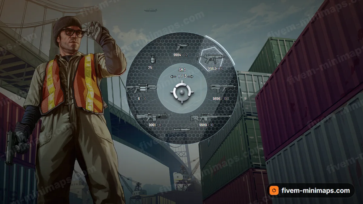 Holo Hex weapon wheel in the Ice palette