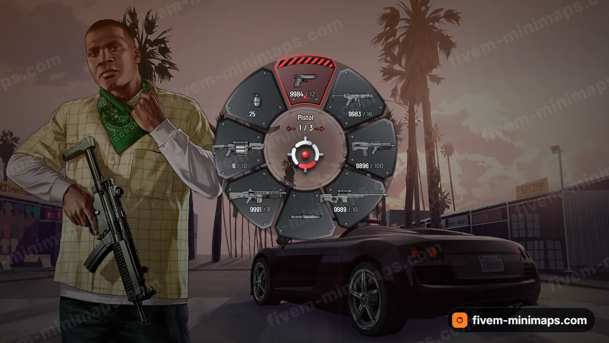 Juggernaut weapon wheel in the Gunmetal palette