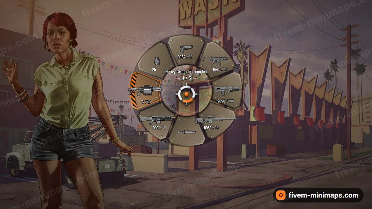 Juggernaut weapon wheel in the Desert palette