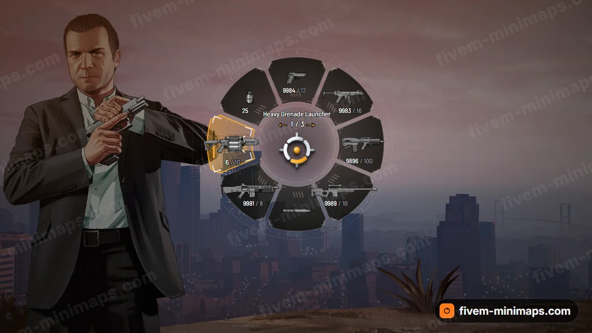 Killfeed weapon wheel in the Amber alert palette
