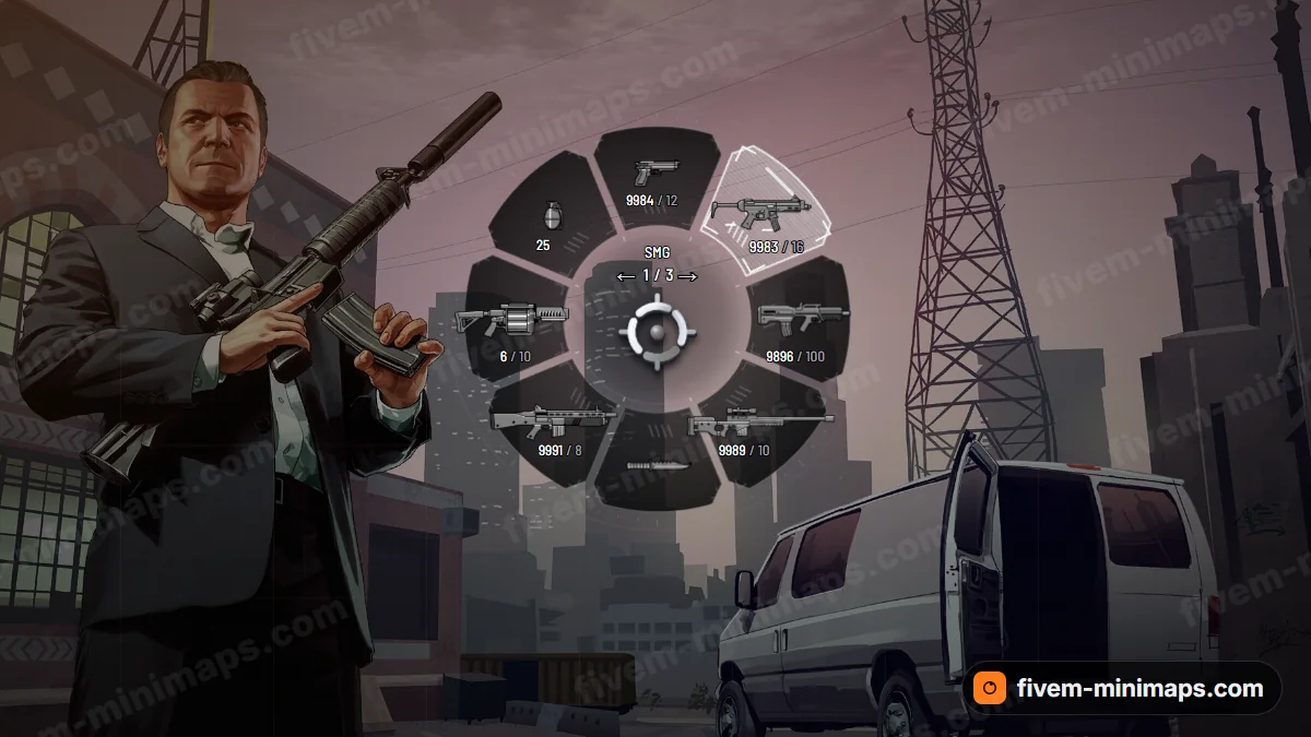 Killfeed weapon wheel in the Ghost palette