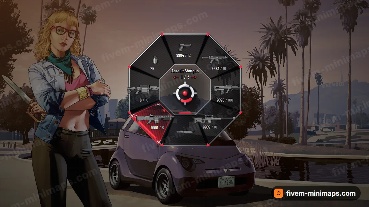 Killstreak weapon wheel in the Vendetta palette