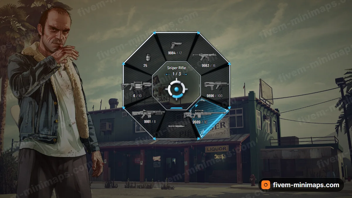 Killstreak weapon wheel in the Arctic palette