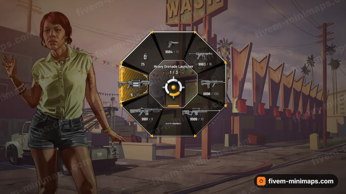 Killstreak weapon wheel in the Gold rush palette