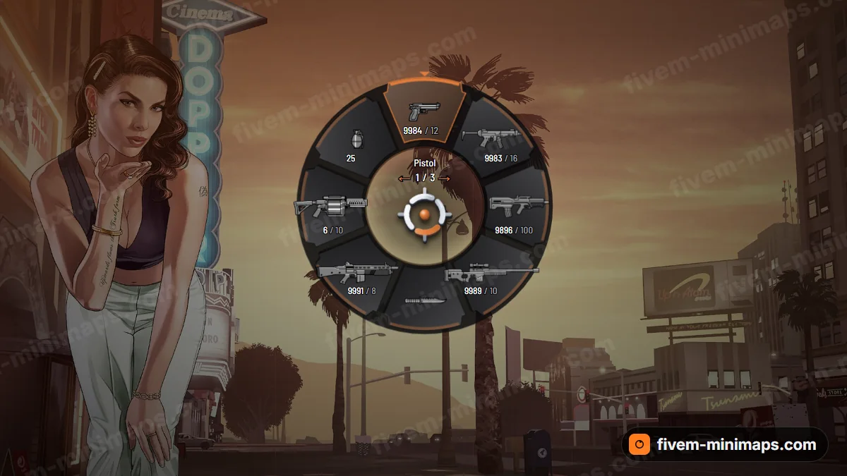 Monolith weapon wheel in the Signal orange palette