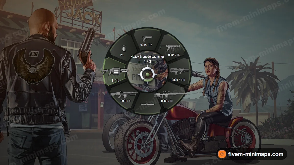Monolith weapon wheel in the Moss palette