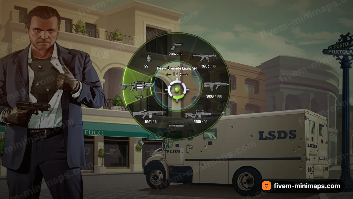 Neon Arc weapon wheel in the Laser palette