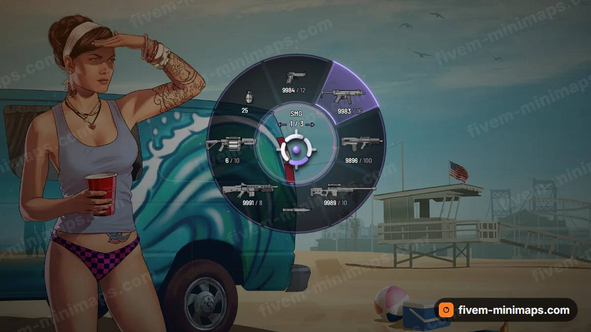Neon Arc weapon wheel in the Ultra palette