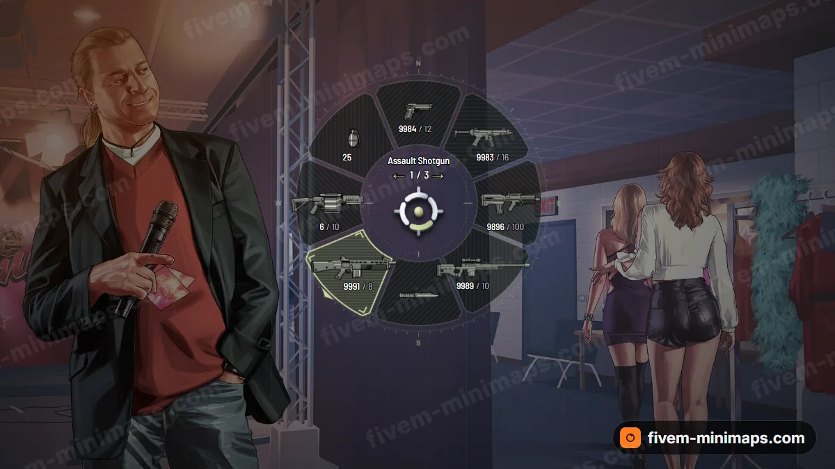 Ops HUD weapon wheel in the Olive palette
