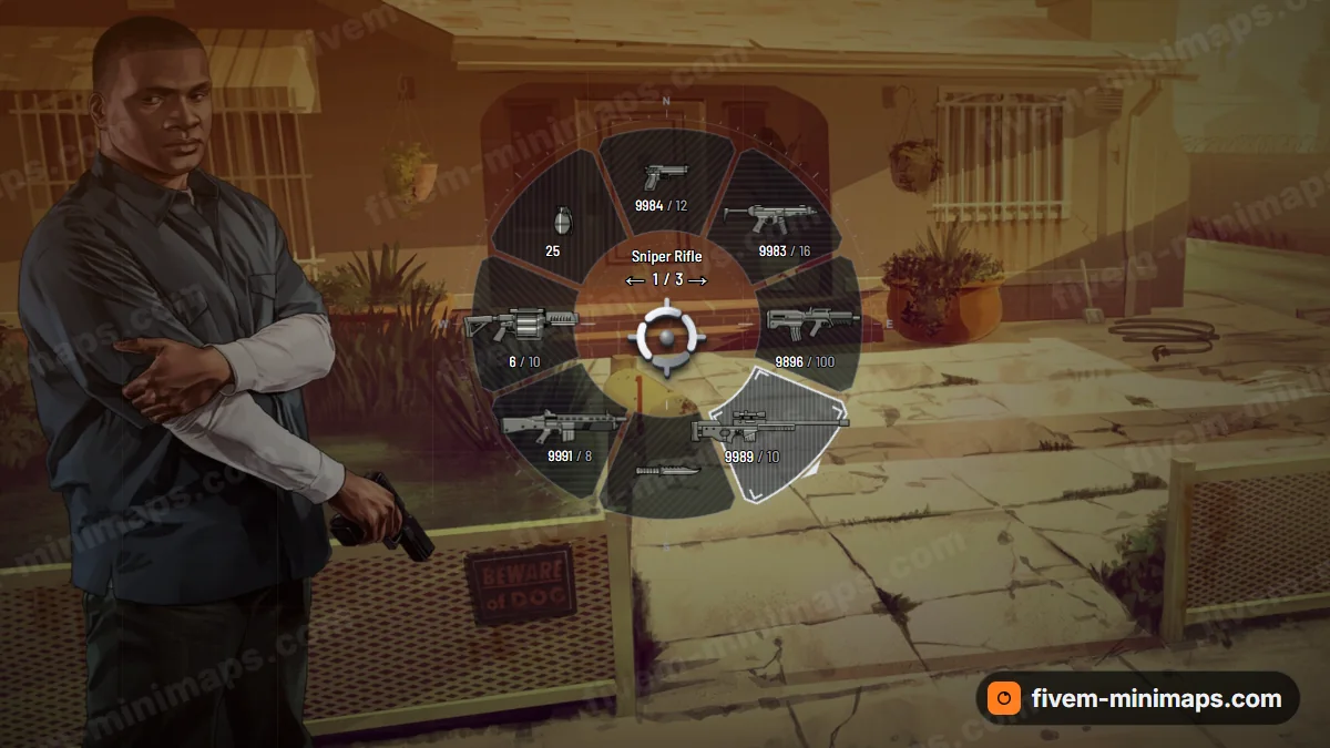 Ops HUD weapon wheel in the Arctic palette